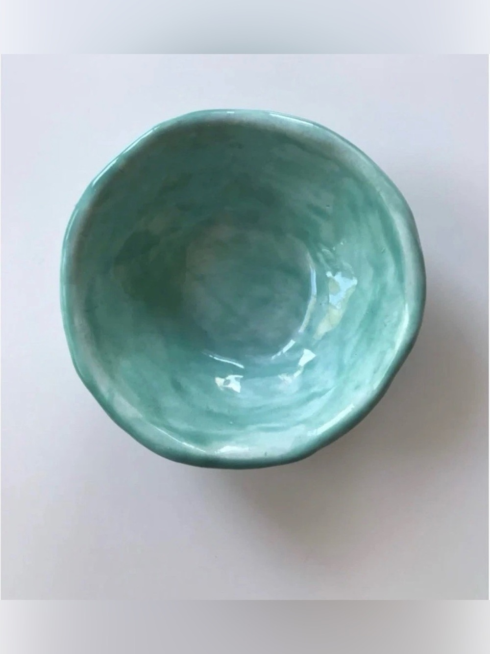 Handmade Ceramic Bowl - Turquoise Accent